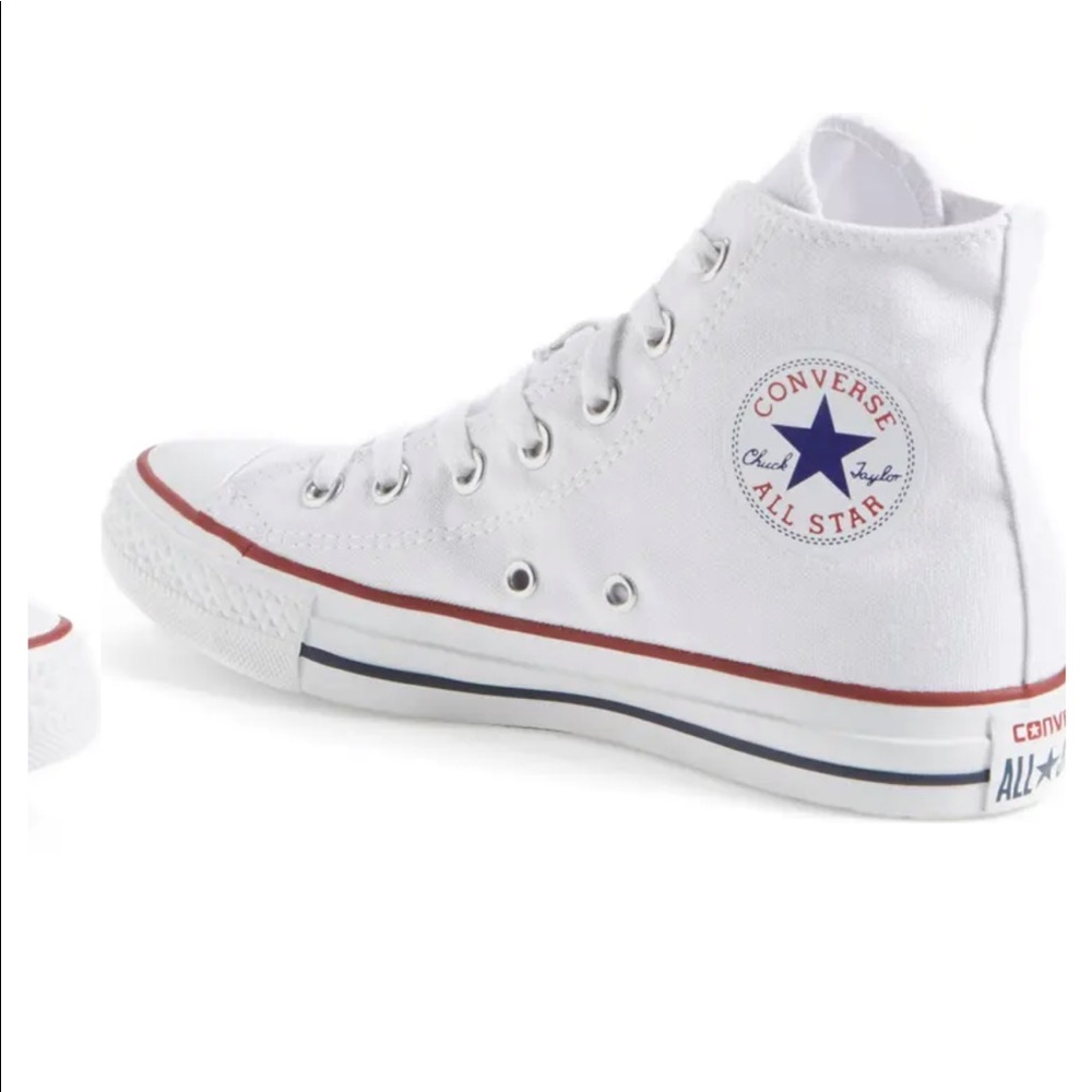 Barely worn converse high top white size 6